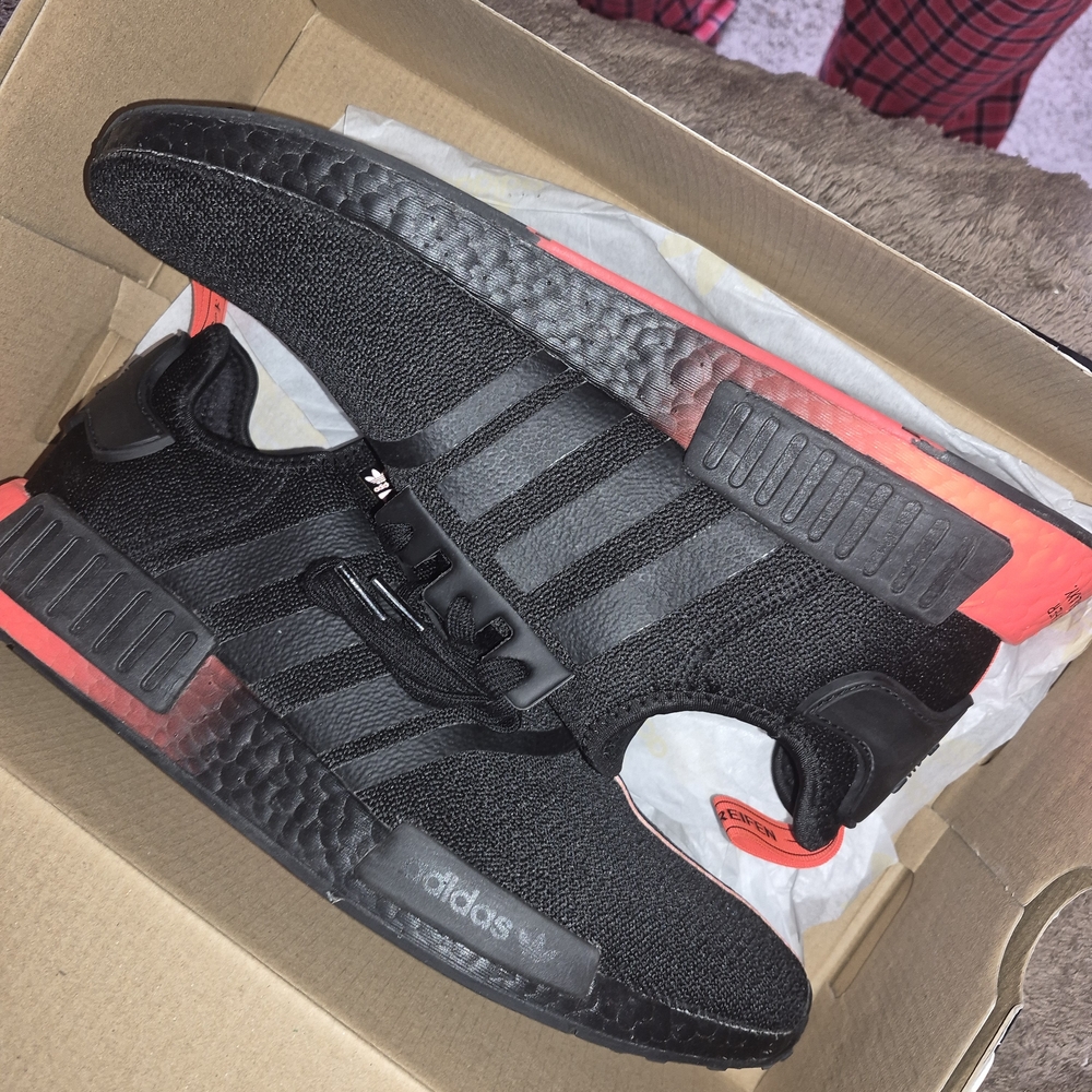 adidas NMD R1 Black with Red Accent Sneakers